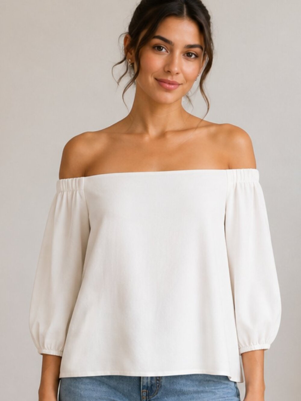 Babaton Ivory Off-the-Shoulder Blouse | Size M